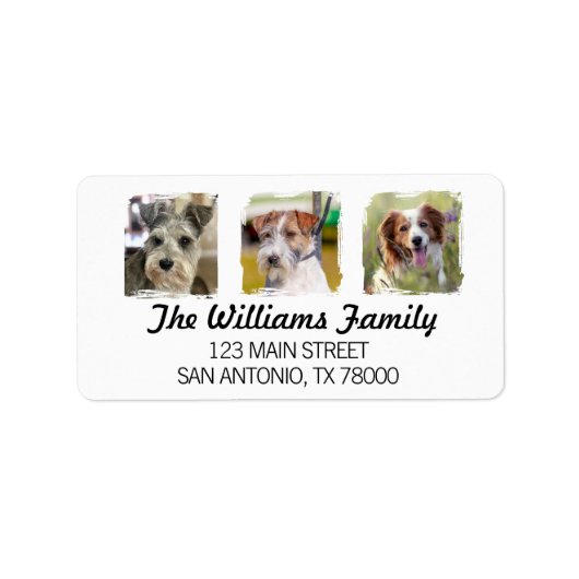 Custom Pet Photo Return Address Etiket (Voorkant)
