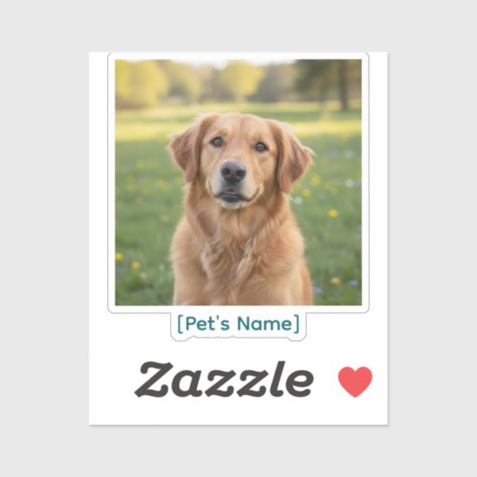 Custom Pet Photo Sticker | Personalized Name Vinyl (Vel)