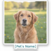Custom Pet Photo Sticker | Personalized Name Vinyl (Voorkant)