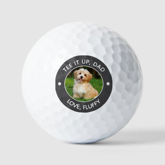 Custom Pet Photo T-shirt It Up Dad Grey Golfballen (Voorkant)