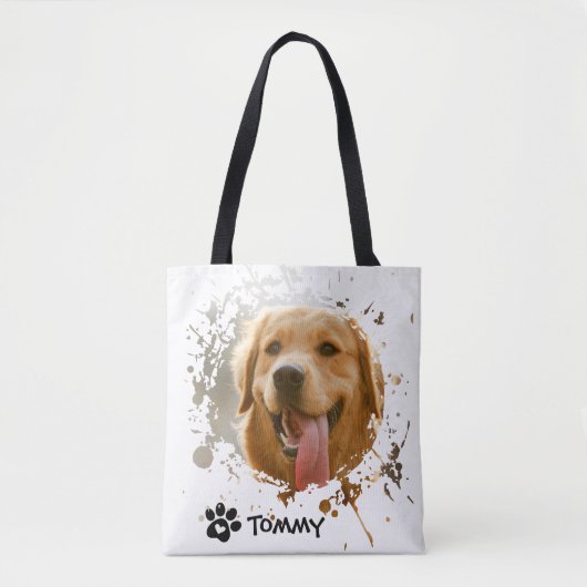 Custom Pet Photo Tote Bag with Name – All Over Pri (Voorkant)