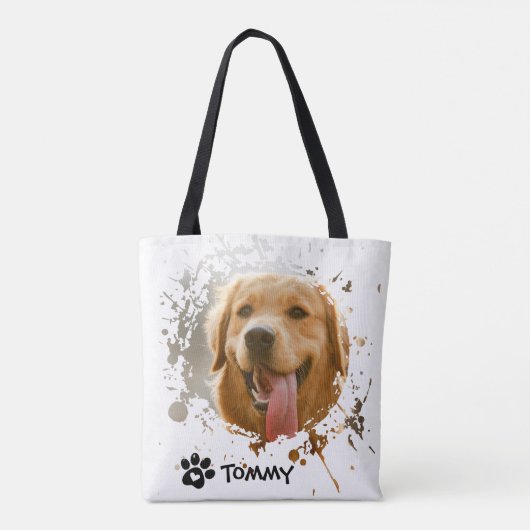 Custom Pet Photo Tote Bag with Name – All Over Pri (Achterkant)