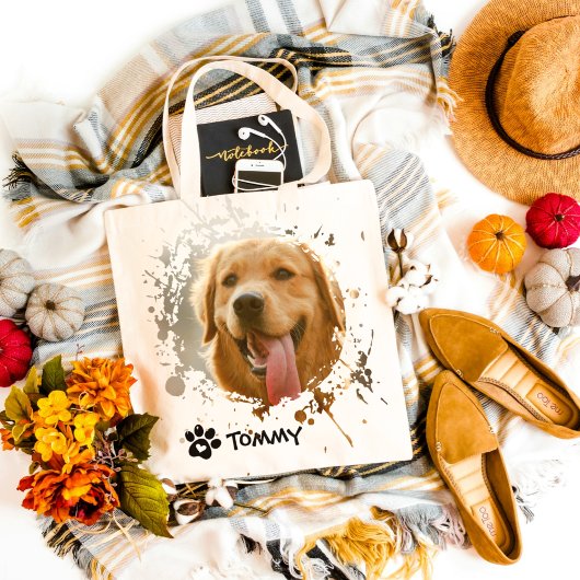 Custom Pet Photo Tote Bag with Name – All Over Pri