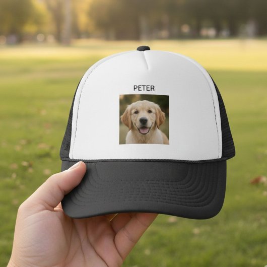 Custom Pet Photo Trucker Hat Personalized Dog 