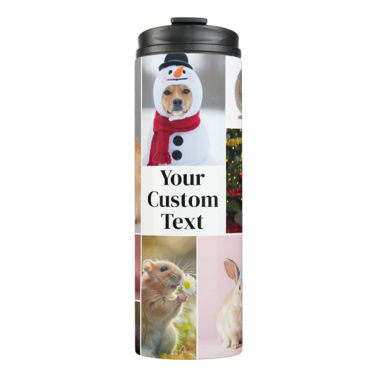 Custom Pet Photo Tumbler | Add Photos & Text Thermosbeker (Voorkant)