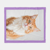Custom Pet Photo Violet Cat Dog Pictures Fleece Deken (Voorkant (Horizontaal))