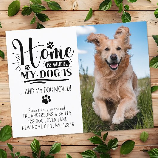 Custom Pet Photo Weve Verplaatst Nieuw Adres Hond  Aankondigingskaart