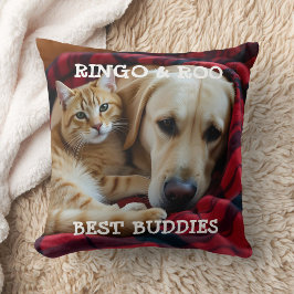 Custom Pet Pillow Best Buddies Cat Dog Names Gift  Kussen