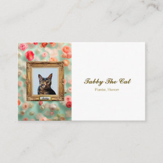 Custom Pet Portrait Business Card – Cat in a Frame Visitekaartje