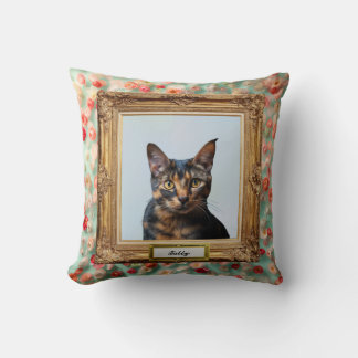 Custom Pet Portrait Cushion – Your Cat in a Frame Kussen