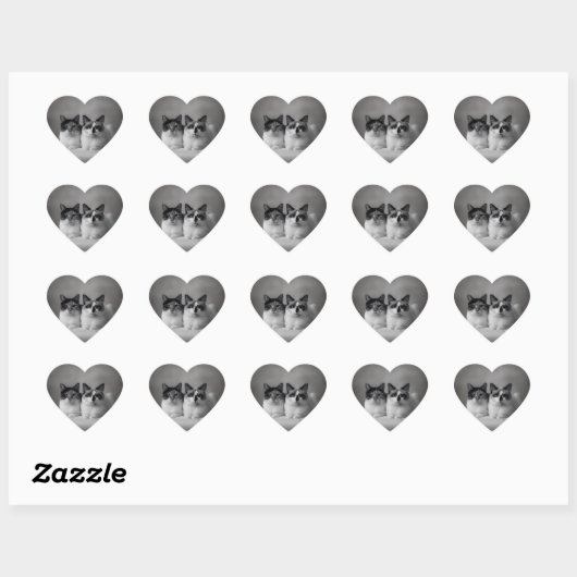 Custom Pet Portrait Heart Sticker (Vel)