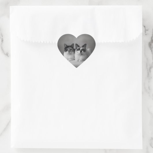 Custom Pet Portrait Heart Sticker (Tas)