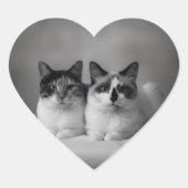 Custom Pet Portrait Heart Sticker (Voorkant)