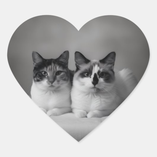 Custom Pet Portrait Heart Sticker (Voorkant)