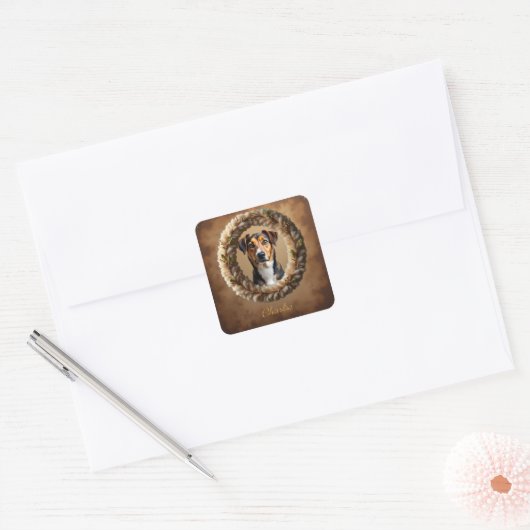 Custom Pet Portrait – Just Upload a Simple Photo Vierkante Sticker (Envelop)