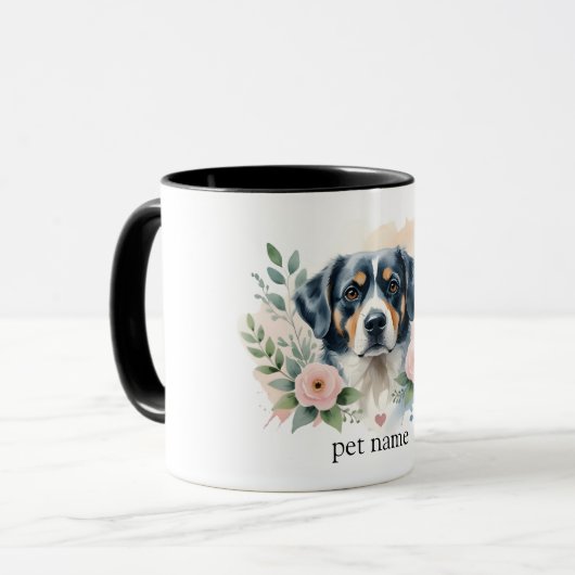 Custom Pet Portrait Mok – Gepersonaliseerde hond o (Voorkant links)