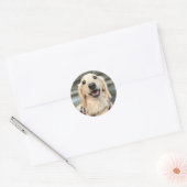 Custom Pet Schattige Dog Foto Ronde Sticker (Envelop)