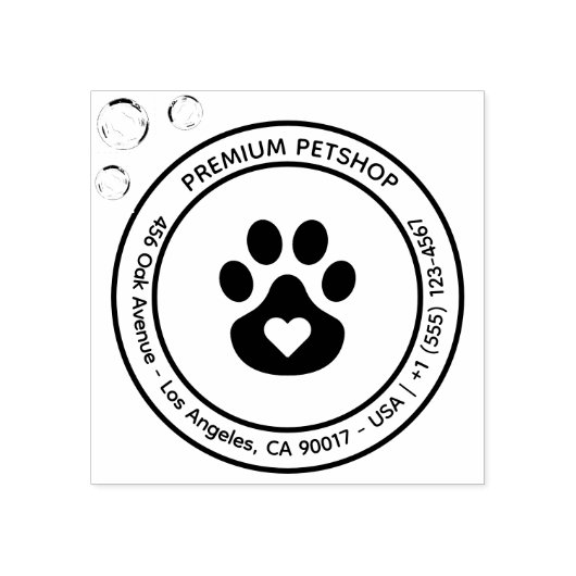 Custom Pet Shop Logo Stamp Rubberstempel (Afrduk)