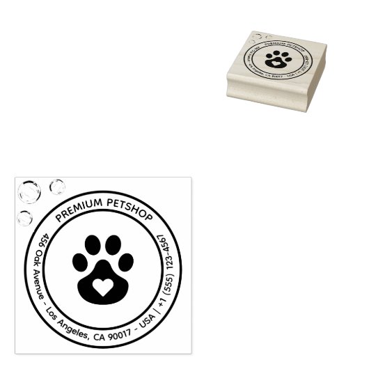 Custom Pet Shop Logo Stamp Rubberstempel (Gestempeld)