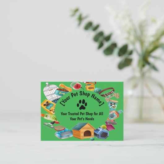 Custom Pet Shop Visitekaartje (Staand voorkant)