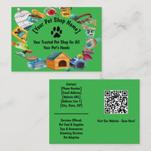 Custom Pet Shop Visitekaartje (Voorkant / Achterkant)