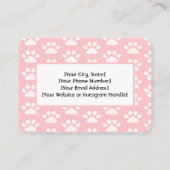 Custom Pet Sitter Business Card – Pink Paw Print Visitekaartje (Achterkant)