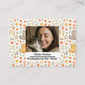 Custom Pet Sitter Business Card with Photo Visitekaartje (Voorkant)