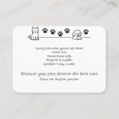 Custom Pet Sitter Business Card with Photo  Visitekaartje (Achterkant)