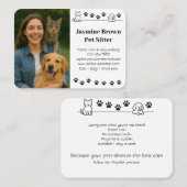 Custom Pet Sitter Business Card with Photo Visitekaartje (Voorkant / Achterkant)