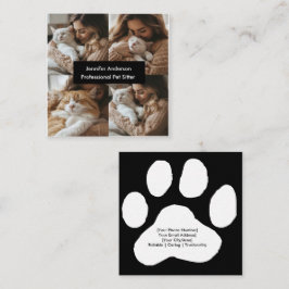 Custom Pet Sitter Visitekaartje met 4 foto's