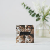 Custom Pet Sitter Visitekaartje met 4 foto's (Staand voorkant)