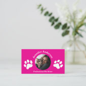 Custom Pet Sitter Visitekaartje met Foto (Staand voorkant)