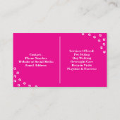 Custom Pet Sitter Visitekaartje met Foto (Achterkant)