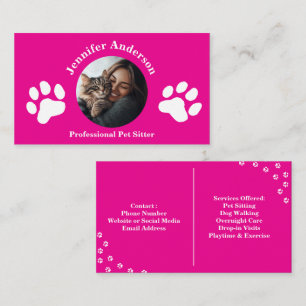 Custom Pet Sitter Visitekaartje met Foto
