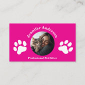 Custom Pet Sitter Visitekaartje met Foto (Voorkant)