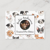Custom Pet Sitter Visitekaartje met Foto & Naam (Voorkant)