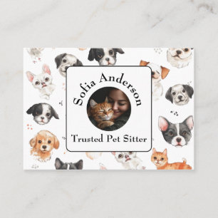 Custom Pet Sitter Visitekaartje met Foto & Naam