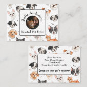 Custom Pet Sitter Visitekaartje met Foto & Naam (Voorkant / Achterkant)