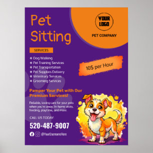 Custom Pet Sitting Business Poster