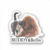Custom Pet Sticker, Custom Dog Sticker, Custom Cat Sticker (Voorkant)