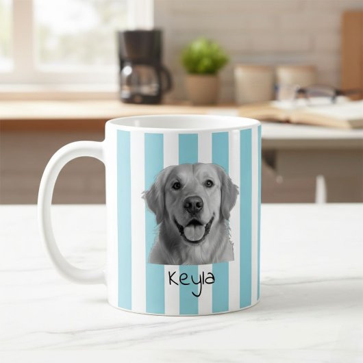 Custom Pet Striped Mug Using Pet Photo Koffiemok