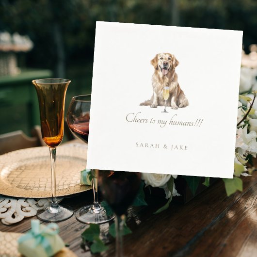 Custom Pet Wedding Cheers to my Humans Cocktail Servet