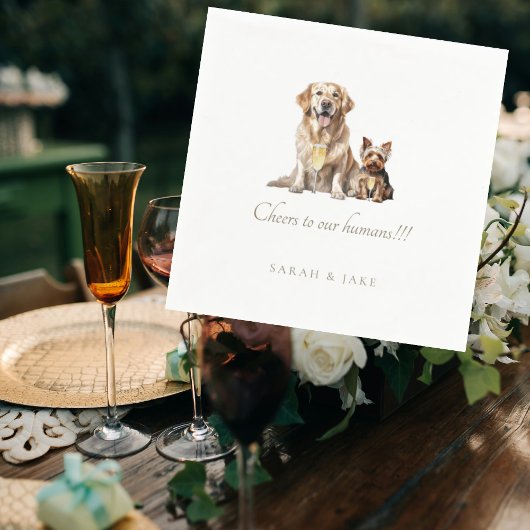 Custom Pet Wedding Cheers to Our Humans Cocktail Servet