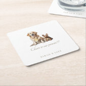 Custom Pet Wedding Cheers to our Parents  Kartonnen Onderzetters (Schuin)