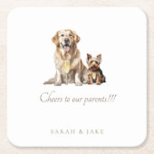 Custom Pet Wedding Cheers to our Parents  Kartonnen Onderzetters (Voorkant)