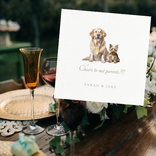Custom Pet Wedding Cheers to our Parents Napkins Servet