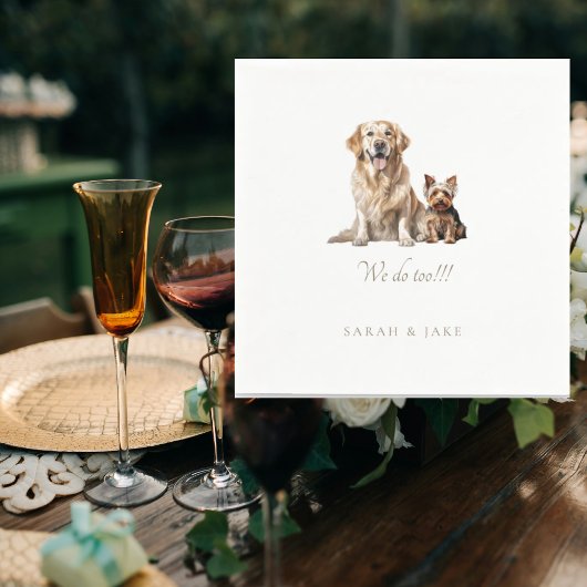 Custom Pet Wedding Napkins III Servet