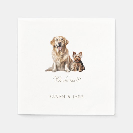 Custom Pet Wedding Napkins III Servet (Voorkant)