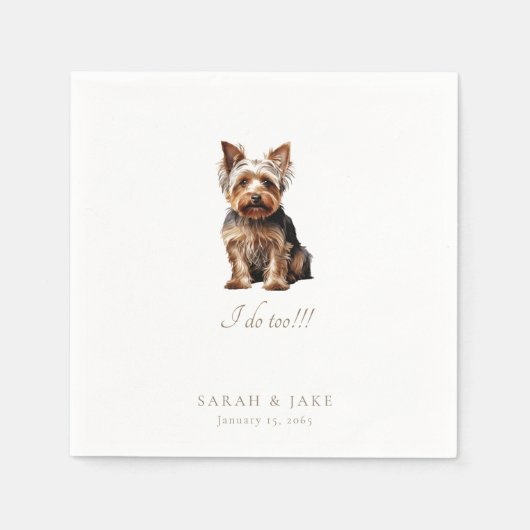 Custom Pet Wedding Yorkshire Terrier Servet (Voorkant)