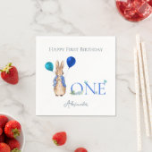 Custom Peter het konijn 1e Verjaardag Servet (Insitu)